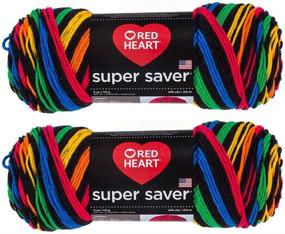 img 1 attached to Оптовая покупка: Набор из 2 мотков пряжи Red Heart Super Saver Primary Stripes (5 унций на моток)