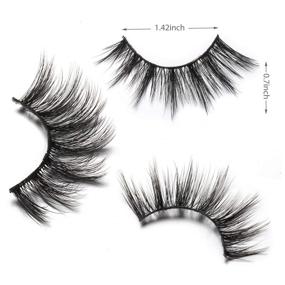 img 1 attached to 👁️ DYSILK 5 Pairs 6D Mink Eyelashes Faux Cross Fluffy Natural Look False Eyelashes Wispies Long Extension Eyelashes Pack Makeup Thick Fake Eyelashes Soft Reusable Lashes No Glue, 001-15mm - Enhance Your Eye Makeup with High-quality SEO-friendly Faux Mink Eyelashes