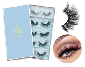 img 4 attached to 👁️ DYSILK 5 Pairs 6D Mink Eyelashes Faux Cross Fluffy Natural Look False Eyelashes Wispies Long Extension Eyelashes Pack Makeup Thick Fake Eyelashes Soft Reusable Lashes No Glue, 001-15mm - Enhance Your Eye Makeup with High-quality SEO-friendly Faux Mink Eyelashes