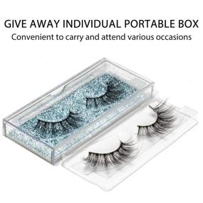 img 2 attached to 👁️ DYSILK 5 Pairs 6D Mink Eyelashes Faux Cross Fluffy Natural Look False Eyelashes Wispies Long Extension Eyelashes Pack Makeup Thick Fake Eyelashes Soft Reusable Lashes No Glue, 001-15mm - Enhance Your Eye Makeup with High-quality SEO-friendly Faux Mink Eyelashes