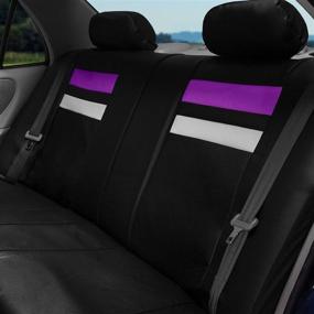 img 1 attached to 🪑 Фиолетовые чехлы для сидений из кожи группы FH PU006PURPLE115 - полный комплект, безопасны для подушек безопасности и готовы к разделенной скамье
