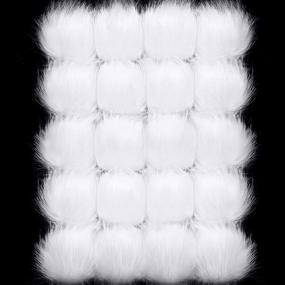 img 4 attached to 🐇 White Faux Fur Pompoms - DIY Fluffy Pompom Balls for Hats, Shoes, Scarves, and More - 16 Pieces