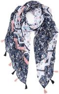 🌸 women's lightweight floral scarf: stylish shawl wrap for long-lasting headscarves logo