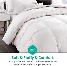 img 2 attached to 🛏️ APSMILE Luxury All Season Goose Feather Down Comforter - Full/Queen Size Duvet Insert, 100% Organic Cotton, Medium Warmth, Ivory White, 90X90