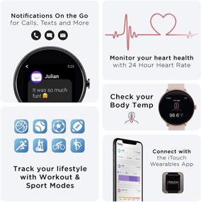 img 1 attached to 📱 iTouch Sport 3 Smartwatch Fitness Tracker with Heart Rate, Body Temperature, Step Counter, Message/Notifications for Women and Men | Touch Screen | iPhone and Android Compatible