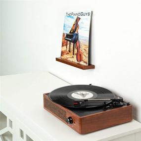 img 3 attached to Organize and Showcase your Vinyl Collection with our Set of 8 Record Shelves - Vintage Pine Wood Album Holder, Wall Mount, and Display Stand in Brown