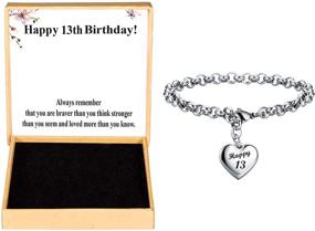 img 3 attached to 🎁 KGBNCIE Heart Charm Bracelet | Happy Birthday Gifts Bracelet for Women and Teen Girls | 11th, 12th, 13th, 14th, 15th, 16th, 17th, 18th, 19th, 20th, 21st, 25th, 30th Birthdays