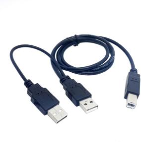 img 4 attached to 🔌 Кабель Y высокого качества с двойным USB 2.0 разъемом типа А и стандартным разъемом типа В мужского пола 80 см - идеально подходит для принтера, сканера и внешнего жесткого диска.