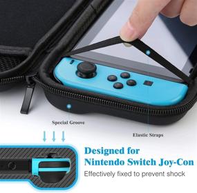img 1 attached to 🎮 HEYSTOP 9 in 1 Switch Case: Carry & Protect Nintendo Switch Accessories with Dockable Design, Screen Protector, and Thumb Grips Caps