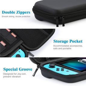 img 2 attached to 🎮 HEYSTOP 9 in 1 Switch Case: Carry & Protect Nintendo Switch Accessories with Dockable Design, Screen Protector, and Thumb Grips Caps