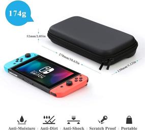 img 3 attached to 🎮 HEYSTOP 9 in 1 Switch Case: Carry & Protect Nintendo Switch Accessories with Dockable Design, Screen Protector, and Thumb Grips Caps