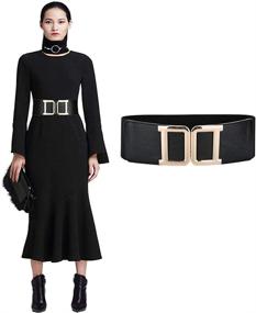 img 3 attached to 👗 Vintage Leather Waistband: Stylish Women's Accessory for Interlock Dresses