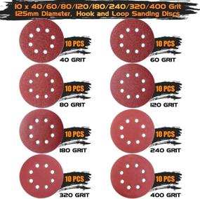 img 3 attached to 80pcs 5 inch Sanding Discs Hook and Loop: Premium Orbital Sander Sandpaper Set by Taspire