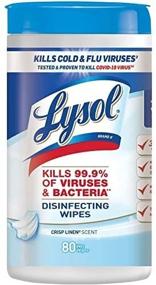 img 2 attached to Lysol Disinfecting Wipes, Crisp Linen Scent, 80 count, Varying Packaging