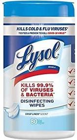 img 3 attached to Lysol Disinfecting Wipes, Crisp Linen Scent, 80 count, Varying Packaging