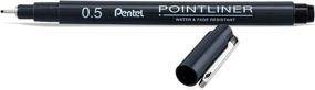 img 3 attached to Pentel Arts Pointliner Чертежная ручка, 0.5 мм, черная чернила, коробка из 🖊️ 12 (S20P-5A) - 0.5 мм тонкий наконечник для улучшенного опыта набросков и рисования.