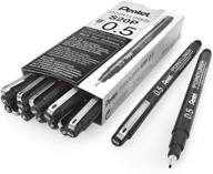 pentel arts pointliner drawing pen, 0.5mm, black ink, box of 🖊️ 12 (s20p-5a) - 0.5mm fine tip for enhanced sketching and drawing experience logo