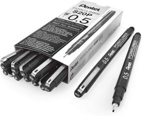 img 4 attached to Pentel Arts Pointliner Drawing Pen, 0.5mm, Black Ink, Box of 🖊️ 12 (S20P-5A) - 0.5mm Fine Tip for Enhanced Sketching and Drawing Experience