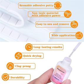 img 1 attached to 💅 Enhance Your Nail Art Skills with Acrylic Nail Practice Stand - 2 Sets Magnetic Nail Tips Holders, 48Pcs Reusable Adhesive Putty, 100Pcs Coffin False Nail Tips, 7g Nail Glue Included (Silver)