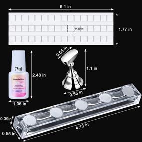 img 3 attached to 💅 Enhance Your Nail Art Skills with Acrylic Nail Practice Stand - 2 Sets Magnetic Nail Tips Holders, 48Pcs Reusable Adhesive Putty, 100Pcs Coffin False Nail Tips, 7g Nail Glue Included (Silver)