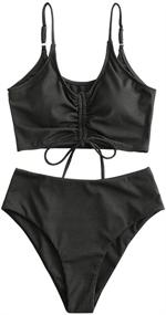 img 4 attached to 👙 ZAFUL Cinched Waisted Tankini Swimsuit: Premium Women's Clothing for Swimwear & Cover Ups