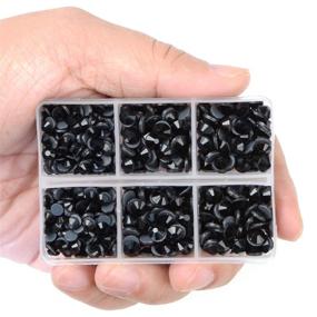 img 3 attached to 💎 LPBeads Hotfix Rhinestones Bundle: 6400 Black Flat Back Crystal Round Gems with Tweezers and Picking Pen – 5 Mixed Sizes!