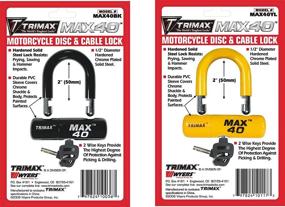 img 2 attached to 🔒 Защитите свой мотоцикл с помощью тримакс MAX40YL желтый дисковый U-замок - надежно защищенный прочным желтым PVC-креплением.