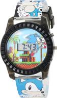 sonic the hedgehog children's snc4008 quartz blue digital display watch logo