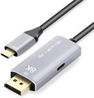 🔌 cabledeconn usb c to displayport 1.4 8k 1m cable: 8k@60hz 4k@144hz thunderbolt 3 adapter for macbook pro 2019 2020 & dell xps logo