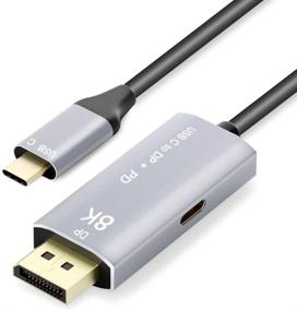 img 4 attached to 🔌 CABLEDECONN USB C to DisplayPort 1.4 8K 1M Cable: 8K@60Hz 4K@144Hz Thunderbolt 3 Adapter for MacBook Pro 2019 2020 & DELL XPS