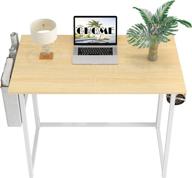 📚 ghqme folding desk 31.5" with storage bag for laptop, home office, study, and writing - no-assembly small space solution (natural & white-bag) logo