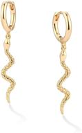 💛 stylish and allergen-free vacrona snake huggie hoop earrings in 14k gold plating logo
