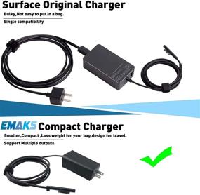 img 3 attached to ⚡ Optimized Portable Power Supply/Charger for Microsoft Surface Pro X 7 3 4 5 6 &amp; Surface Book 1 2 &amp; Surface Go &amp; Surface Laptop 4 1 2 3, supporting 65W 15V 4A 1706 1950, 44W 15V 2.58A 1800, and 36W 12V 2.58A 1625