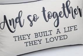 img 3 attached to 🧵 YugTex and So Joyfully Crafted a Life They Adored Embroidered Lumbar Accent Pillowcase - 12x20 Inches, Ivory-Grey