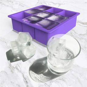 img 1 attached to 🧊 Bakerpan Stackable Silicone Ice Cube Mold Tray - Medium Size, 1.5 Inch Square Cavities, Set of 2