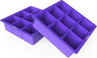 🧊 bakerpan stackable silicone ice cube mold tray - medium size, 1.5 inch square cavities, set of 2 logo