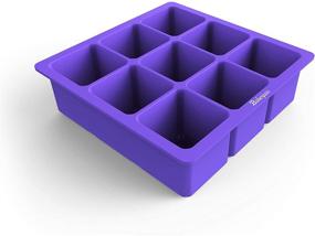 img 2 attached to 🧊 Bakerpan Stackable Silicone Ice Cube Mold Tray - Medium Size, 1.5 Inch Square Cavities, Set of 2