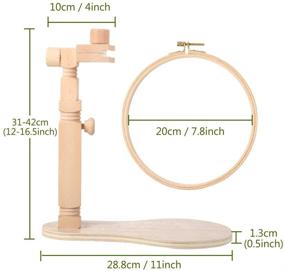 img 2 attached to 🪡 Premium Wooden Embroidery Hoop Stand Set - Adjustable & Rotating with Embroidery Hoops for Stitching & Cross Stitch Projects