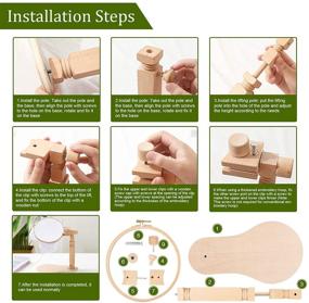 img 1 attached to 🪡 Premium Wooden Embroidery Hoop Stand Set - Adjustable & Rotating with Embroidery Hoops for Stitching & Cross Stitch Projects