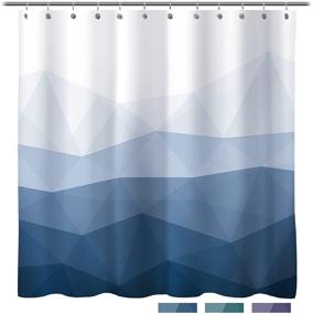 img 4 attached to 🚿 Sunlit Designer Shower Curtain - Ombre Blue Fabric, Popular for Contemporary Bathroom Decor