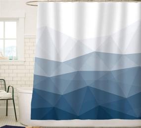 img 3 attached to 🚿 Sunlit Designer Shower Curtain - Ombre Blue Fabric, Popular for Contemporary Bathroom Decor