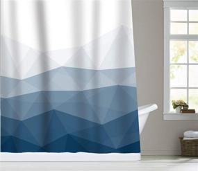 img 2 attached to 🚿 Sunlit Designer Shower Curtain - Ombre Blue Fabric, Popular for Contemporary Bathroom Decor