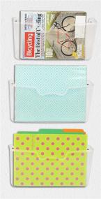 img 3 attached to 📁 Maximize Your Space with 3 Pack - Simple Houseware Clear Single Pocket Wall Mount File Holder