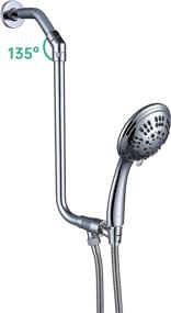 img 1 attached to 🚿 Upgrade Your Shower Experience with a 14 Inch Shower Head Extension Arm - Strong, Large Flow, Chrome (135degree)