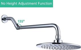 img 2 attached to 🚿 Upgrade Your Shower Experience with a 14 Inch Shower Head Extension Arm - Strong, Large Flow, Chrome (135degree)