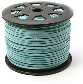 img 2 attached to 🔷 Dark Turquoise Suede Cord Leather Lace for Jewelry Making - BeadsTreasure, 20 Feet, 3x1.5 mm