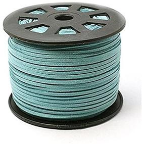 img 3 attached to 🔷 Dark Turquoise Suede Cord Leather Lace for Jewelry Making - BeadsTreasure, 20 Feet, 3x1.5 mm