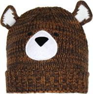 🐻 cute woodland critter knit beanie cap - warm winter animal hat for kids with ears logo