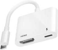 📱 адаптер hdmi для подключения iphone к телевизору, 1080p цифровой адаптер av для iphone, конвертер синхронизации экрана с выходом hd-видео, совместимый с iphone 12/11/x/8/7/ipad/ipod, поддержка hd-телевизоров, проекторов и мониторов. логотип