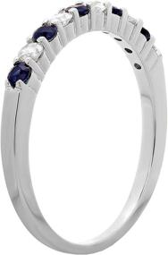 img 3 attached to 💎 Dazzlingrock Collection Round Gemstone & White Diamond Ladies Stackable Anniversary Wedding Band in 14K White Gold – Various Metal Options of 10K/14K/18K Gold Available